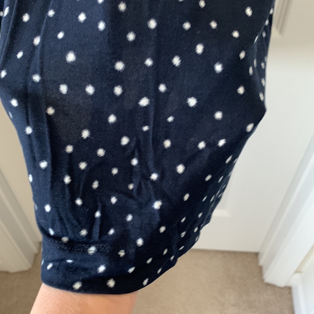 NWT LOFT Black/White Polka Dot Print Cap Sleeves Dress Size M - Picture 15 of 16